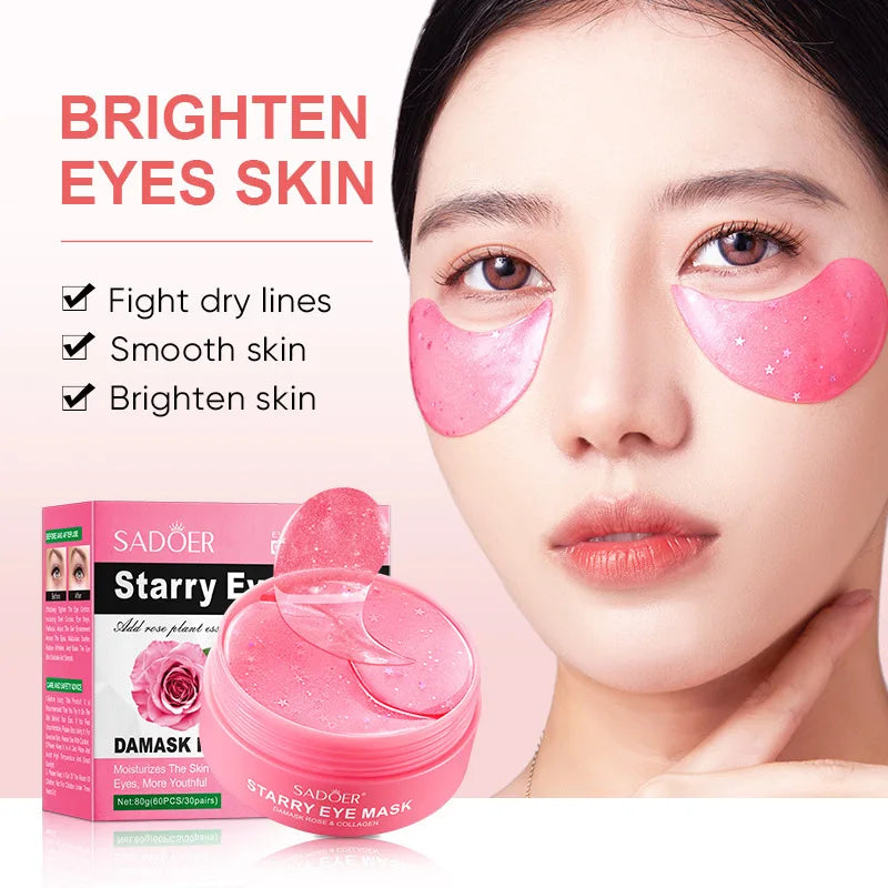 60pcs Bamboo Charcoal Collagen Eye Mask.