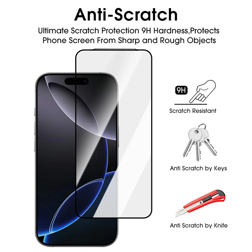 Full Curved HD Clear Tempered Glass For iPhone17 17Air 17Pro Max Screen Protectors